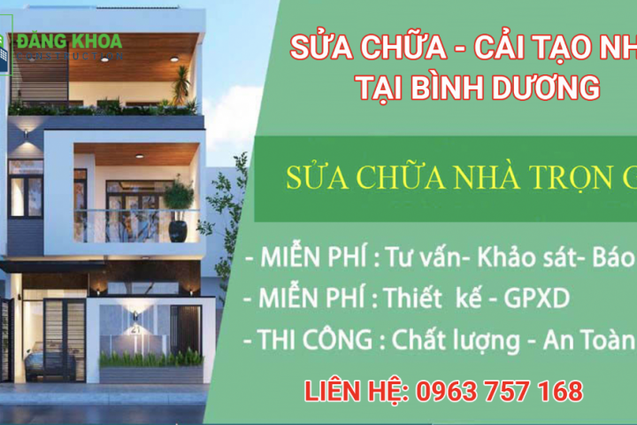 SỬA NHÀ TRỌN GÓI GIÁ RẺ TẠI BÌNH DƯƠNG