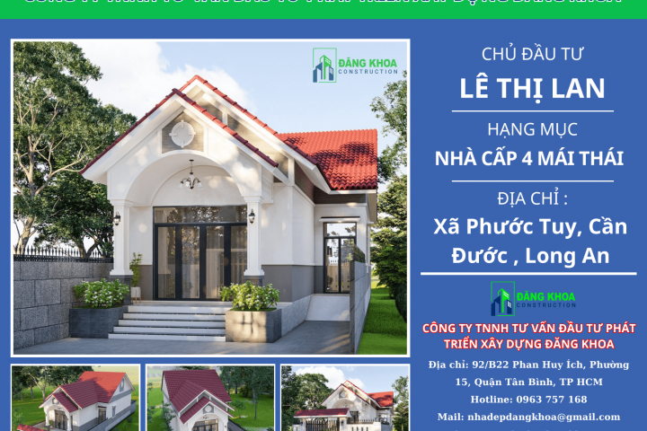 XÂY NHÀ TRỌN GÓI TẠI CẦN ĐƯỚC - LONG AN