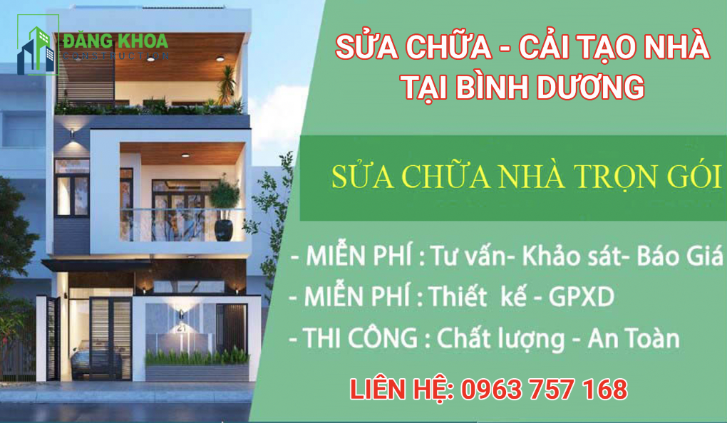 SỬA NHÀ TRỌN GÓI GIÁ RẺ TẠI BÌNH DƯƠNG