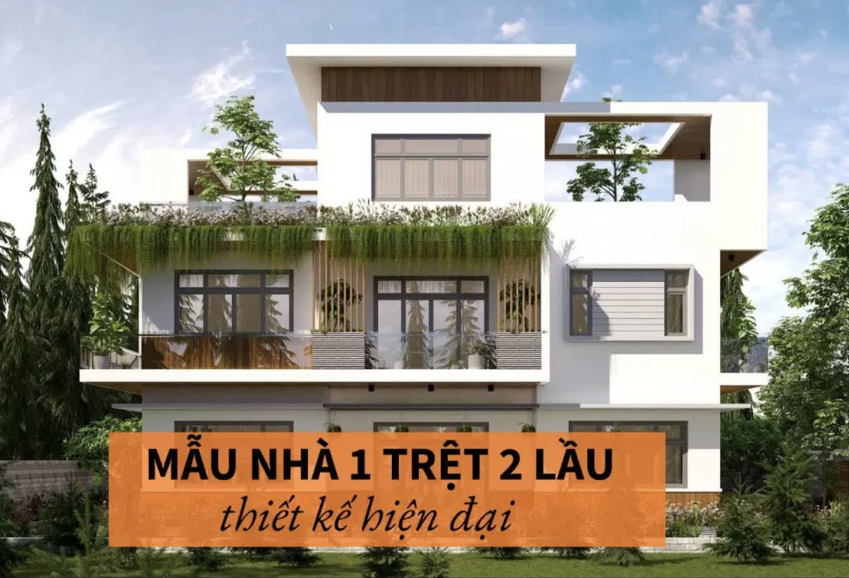 MẪU THIẾT KẾ NHÀ PHỐ 1 TRỆT 2 LẦU ĐẸP SANG TRỌNG