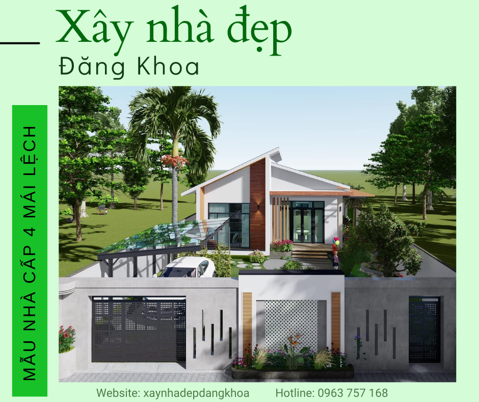 Mẫu Nhà Cấp 4 Mái Lệch Đẹp Thu Hút Tại TPHCM